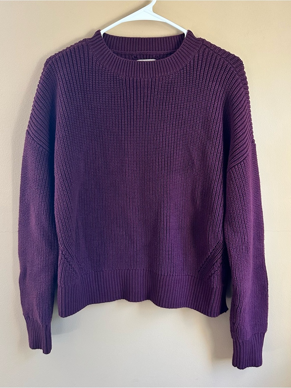 Duluth Trading Company Purple Knit Cotton Blend Sweater Size Small